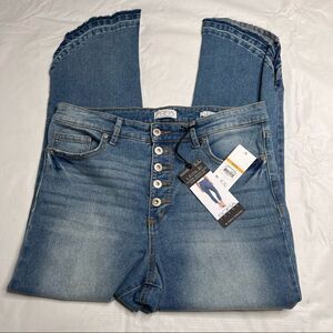 Sofia Vergara Women Leslie Super High Rise Slim Straight Jeans Blue Size 8